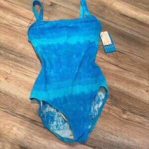 SESSA BELLA WOMENS BLUE TEXTURED ONE PIECE SWIMSUIT 16W UNDERWIRE